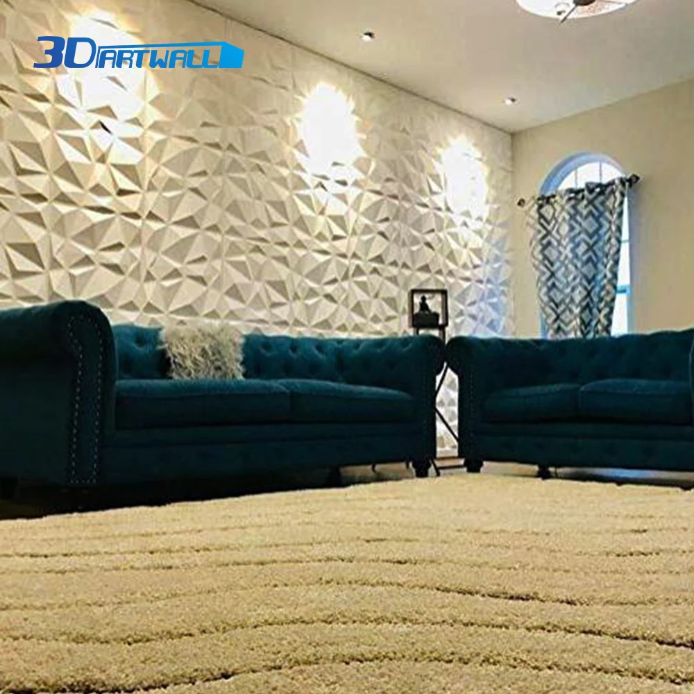 3DARTWALL 3D текстурированные декоративные стеновые панели белые ПВХ алмазные дизайнерские декоры в упаковке 12 32 Sq Ft