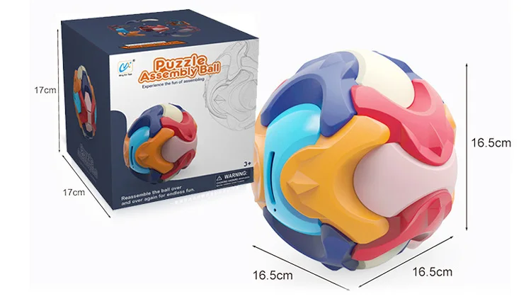 

Baby kids intellectual training educational toy assembly plastic colorful rainbow puzzle ball