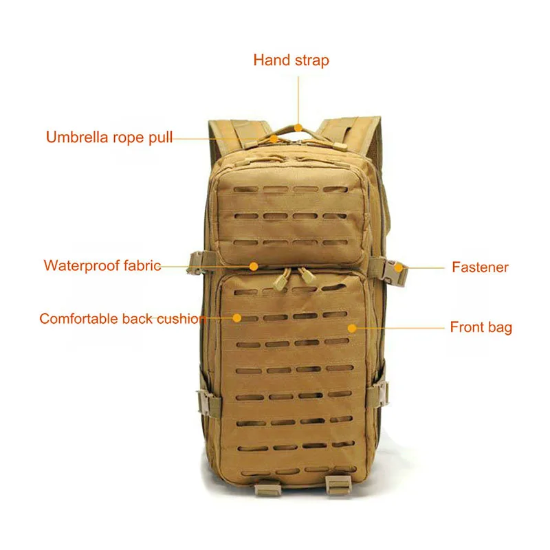 Lightweight Tactical Military Backpack Large Outdoor Hiking Camping Trekking Bags Rucksacks Waterproof Assault Pack Backpacks | Спорт и