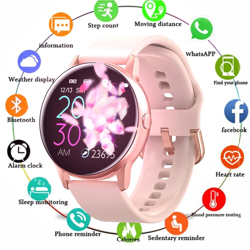 Женские Смарт-часы IP68 водонепроницаемые Bluetooth для Apple IPhone LG пульсометр