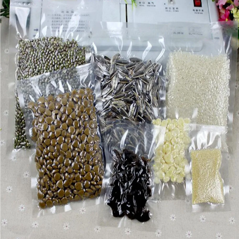 

100 шт./компл. 15x25 выбитых мешков подходящий пищевой силиконовый пищевой прозрачный вакуумный пакет