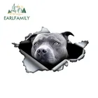 EARLFAMILY 13 см x 7,8 см синий питбуль автомобильные наклейки рваные металлические светоотражающие наклейки водонепроницаемые автомобильные Стильные домашние животные автомобильное украшение