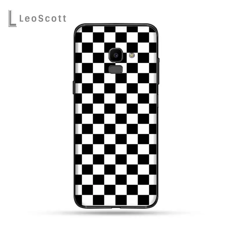 

Black and white checkerboard Phone Case For Samsung Galaxy J2 J4 J5 J6 J7 J8 2016 2017 2018 Prime Pro plus Neo duo