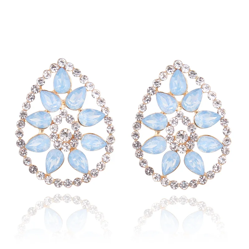 Серьги-гвоздики LUBOV геометрические золотистые женские прямоугольной формы