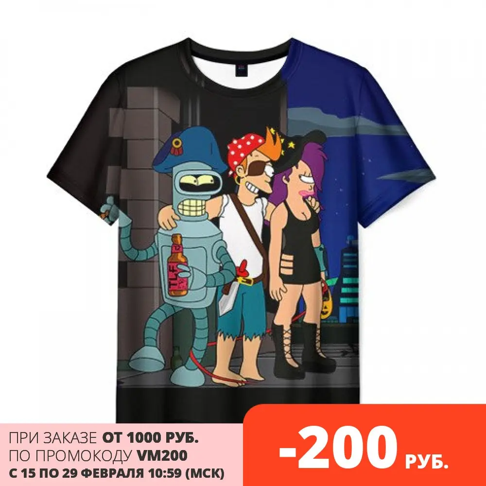 Мужская футболка 3D Футурама|Мужские футболки| |