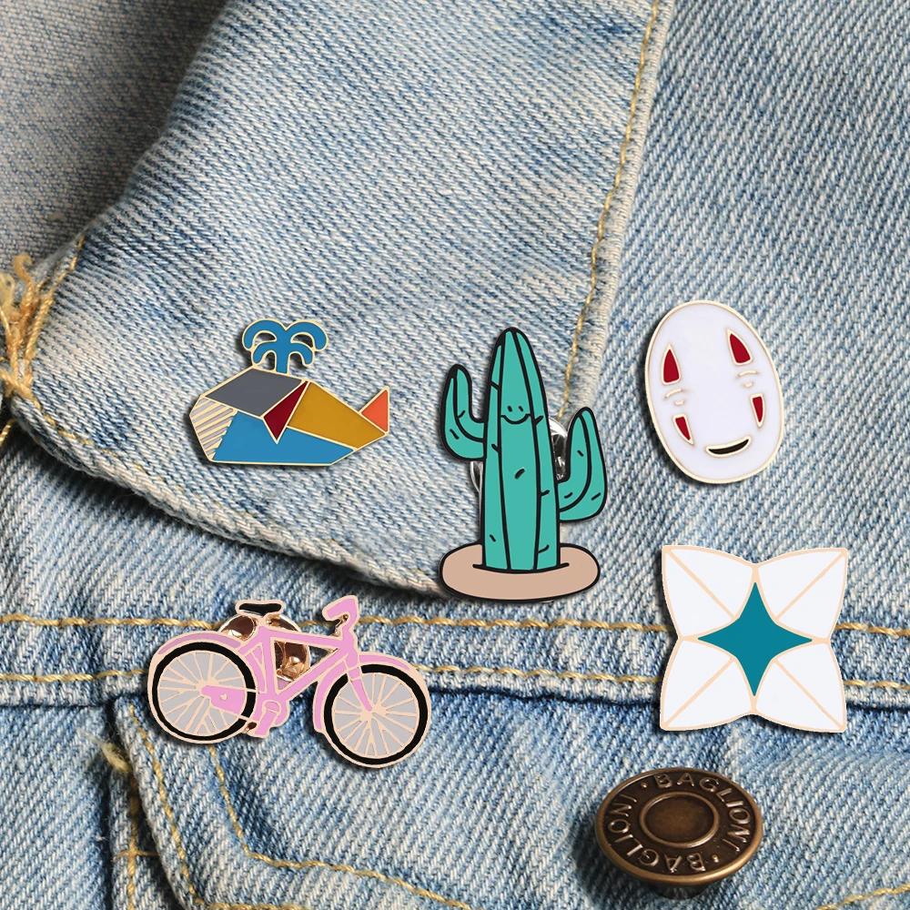 Мультяшная брошь для путешествий броши с изображением велосипеда Кита кактуса
