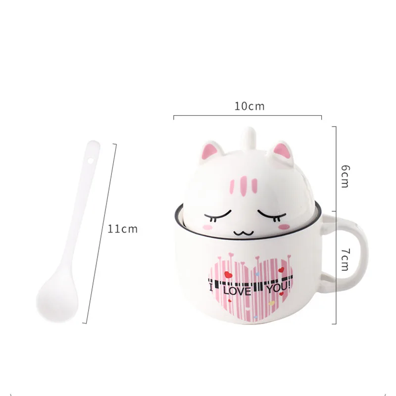 

3D Ceramic Dog Coffee Mugs Fancy Cartoon Akita Tea Cup with Lid and Spoon for Cat Lovers Milk Hot Cold Water Cute Animal Mug