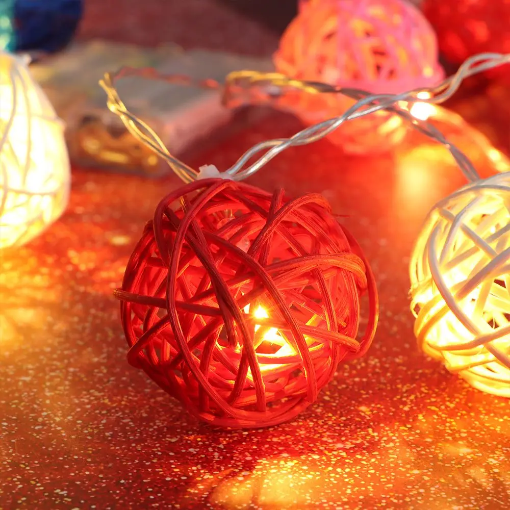 10 м вечерние ничное украшение рождественские праздничные Ротанговые шариковые