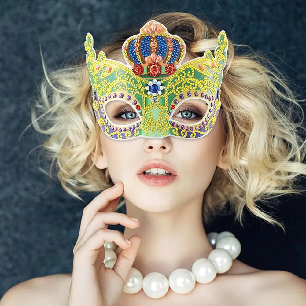 DIY Половина маскарада лицевая Одежда Хэллоуин косплей стразы маска лица Маска