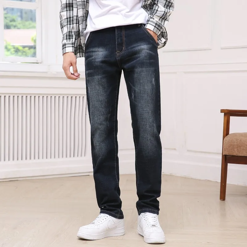 Classic Style Men's Business Jeans  New Fashion Small Straight Stretch Denim Trousers Male Brand Loose Fit Jeans