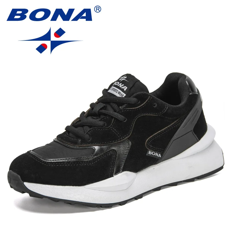 BONA 2021 New Designers Suede Platform Sneakers Women Fashion Running Walking Shoes Ladies Breathable Casual Footwear Feminimo