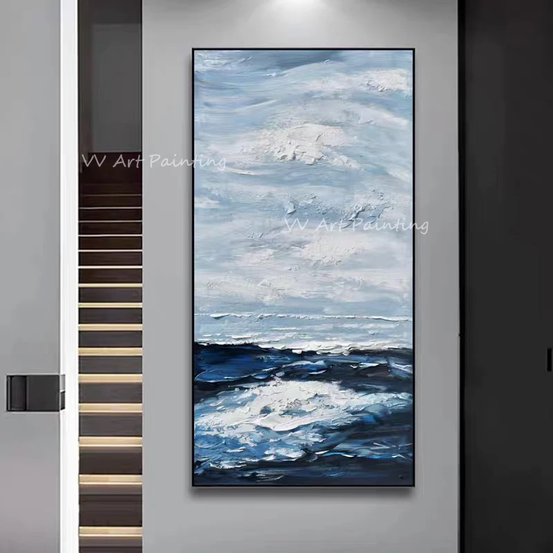 

100% Handmade large size landscape Ocean Sea Oil Painting On Canvas Large Paintings For Living Room Modern Wall Art Pictures