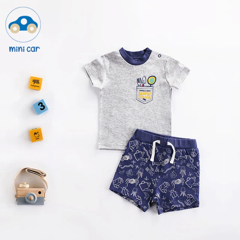 2 шт. хлопковая футболка и шорты для новорожденных мальчиков девочек |