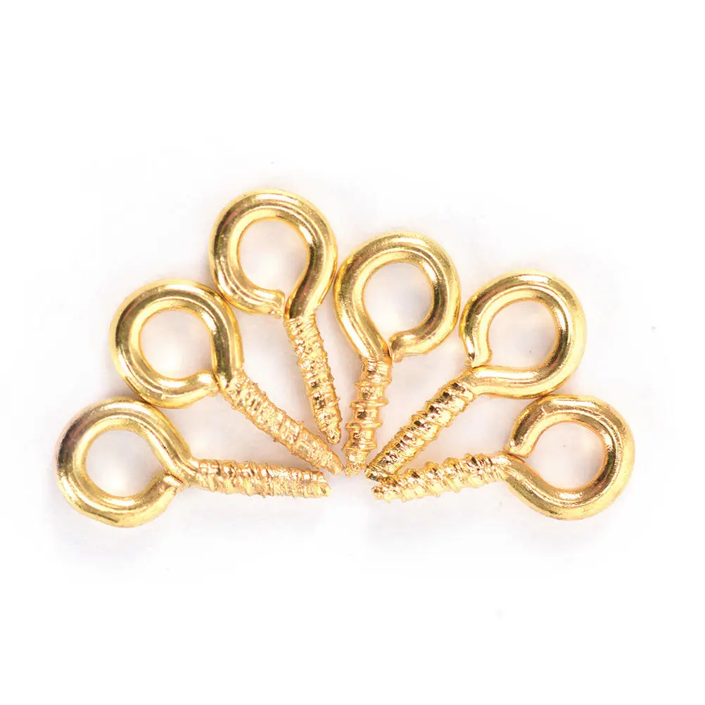 

100Pcs/lot 8x4MM Small Tiny Mini Eye Pins Eyepins Hooks Eyelets Screw Threaded Clasps Hooks Jewelry Findings