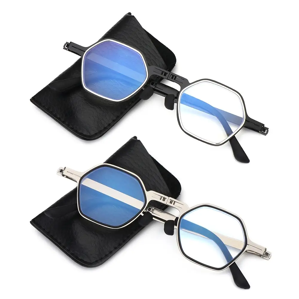 

Модные складные очки для чтения с чехлом, компактные компьютерные очки с защитой от синего света, считыватели пружинных петель, защита от гл...