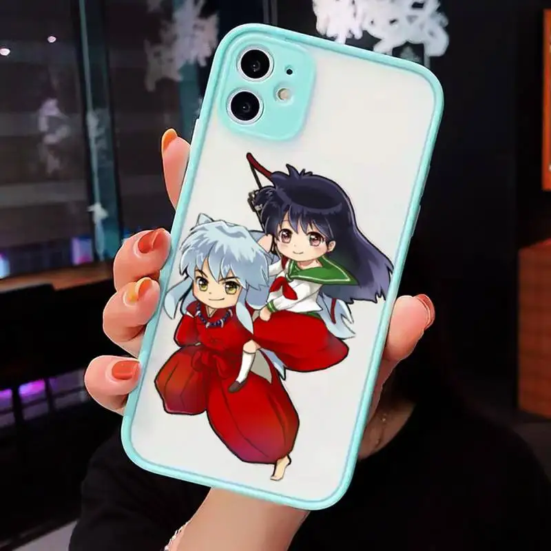 

Anime Japan Cartoon Inuyasha Higurash Phone Case Clear matte transparent For blue iPhone 7 8 x xs xr 11 12 pro plus max mini