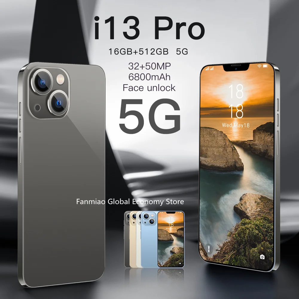 Tel&eacute;fono M&oacute;vil I13 versi&oacute;n Global IP13 Pro, 12GB, 512GB, Deca, 6800mah, 6,7 pulgadas, HDAndroid, pantalla grande-3