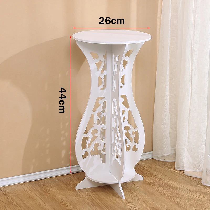 

Living Room Balcony Standing Flower Stand Round Table Planter Succulent Bonsai Display Showcase Garden Plant Storage Tray Holder