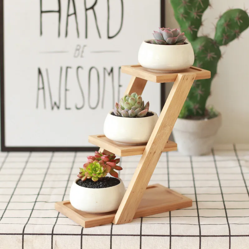 1 Набор современный минималистичный керамический цветочный горшок белый для