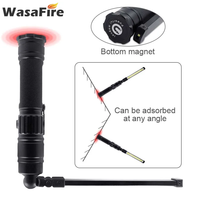 Waterproof COB Led Lanterna Foldable Magetic Flashlights Rotate Working Light USB Rechargeable 5 Modes Torch Lamp For Camping | Лампы и