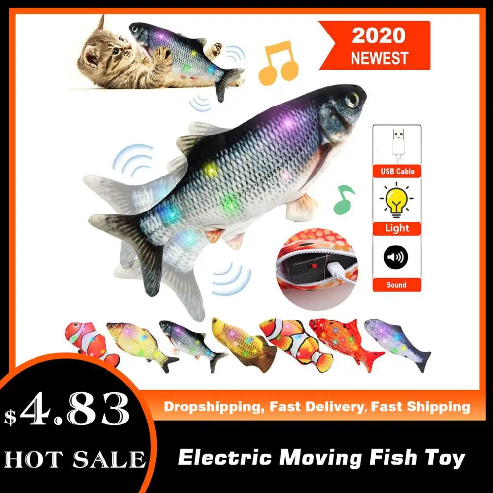 Электрическая игрушка кошка игрушки для домашних животных движущаяся рыба кошки