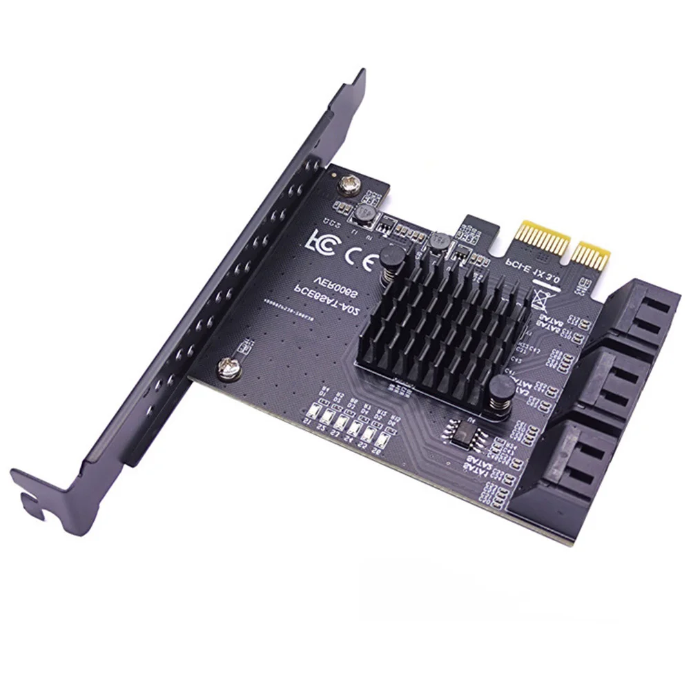 

Adapter Converter Card Module Board 6 Port SATA III PCIe Card 6Gbps SATA 3.0 to PCI Express 1X Adapter with Bracket
