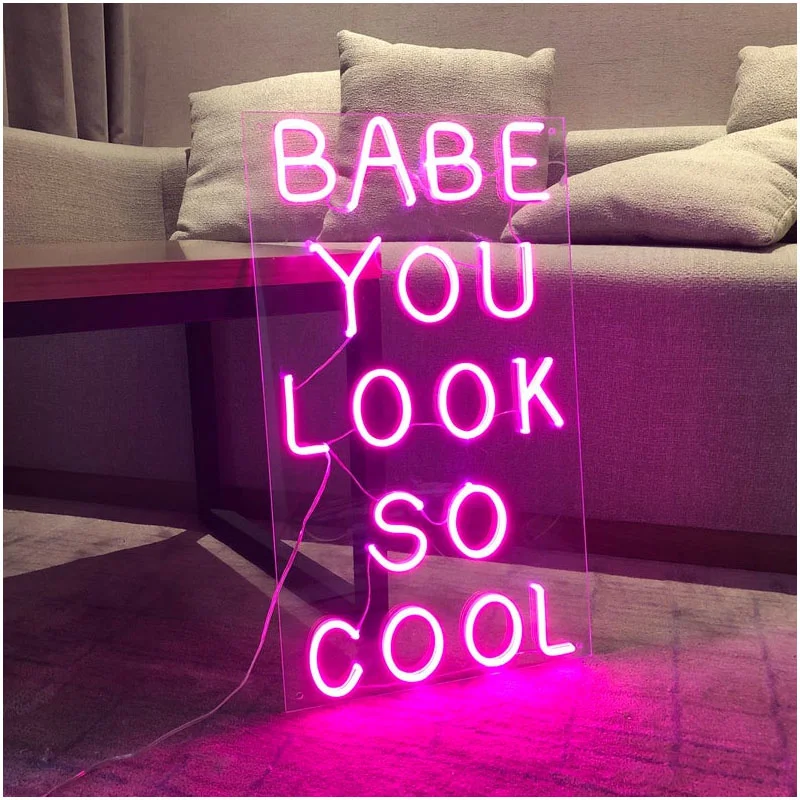 OHANEONK babe you look so cool Custom  Neon Light Sign for Room Decor Bedroom wall decor home decor Personalized gifts