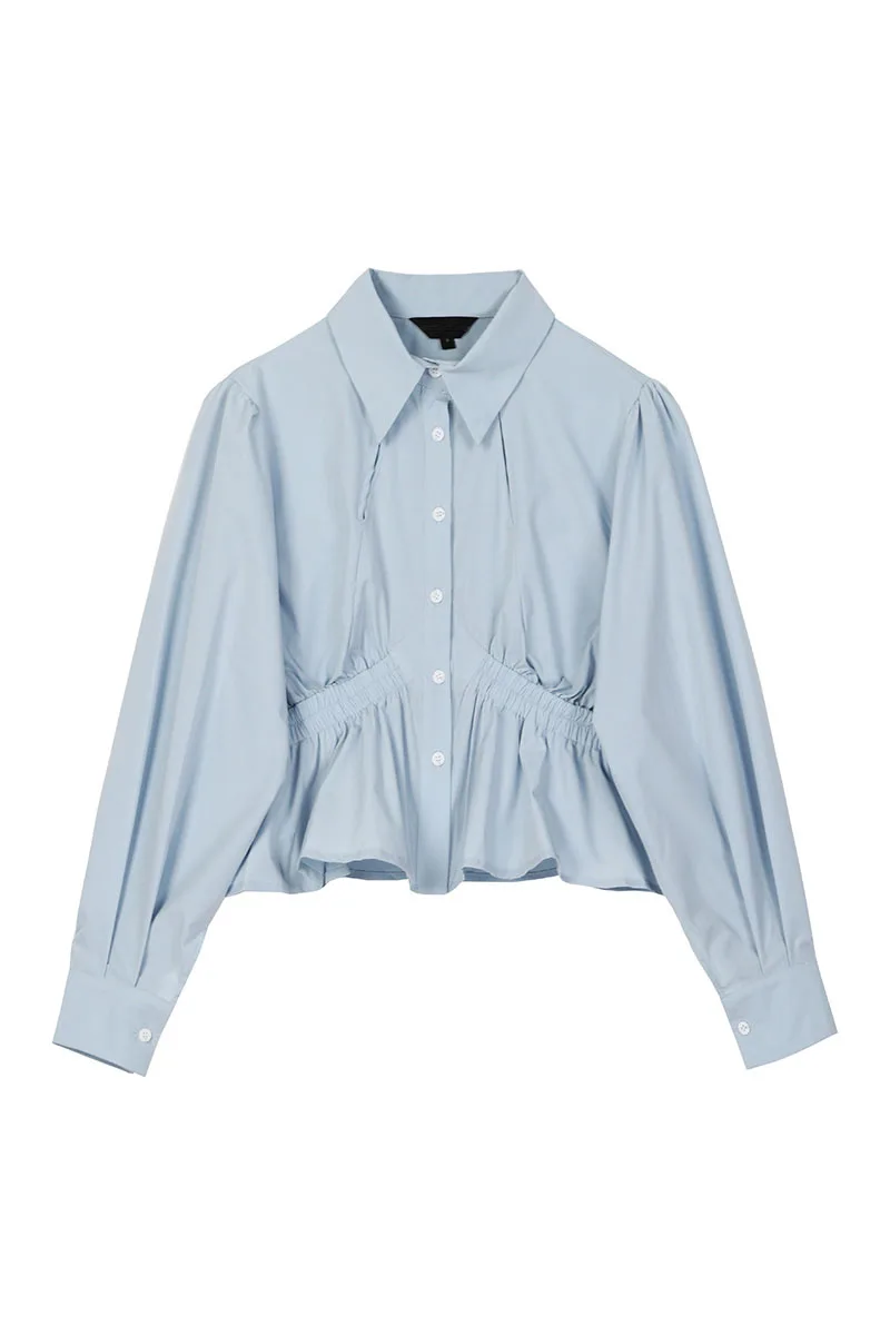 

Blouse Women's Long Sleeve 2021 Autumn New Style Non-Mainstream Design College Style Waist Hugging Short Top