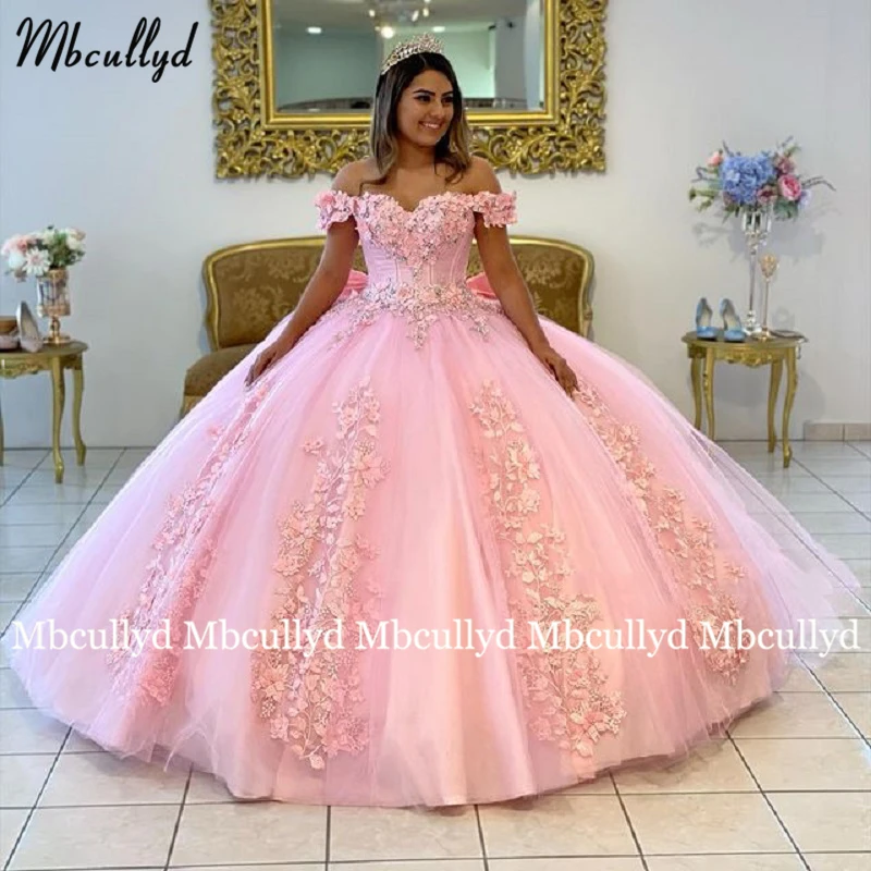 

Женское бальное платье с цветочным принтом, светло-розовое кружевное бальное платье с большим бантом, 15 лет, 2023