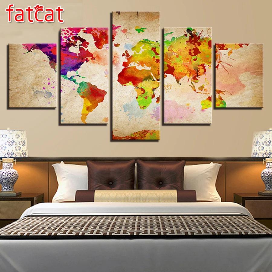 

Набор для алмазной вышивки с абстрактными цветными картами, 5 шт.