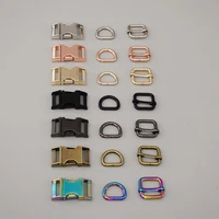 20 sets 20mm metal buckleadjust buckled ringset 3 piece webbing metal slider diy pet collar strap bag belt accessory