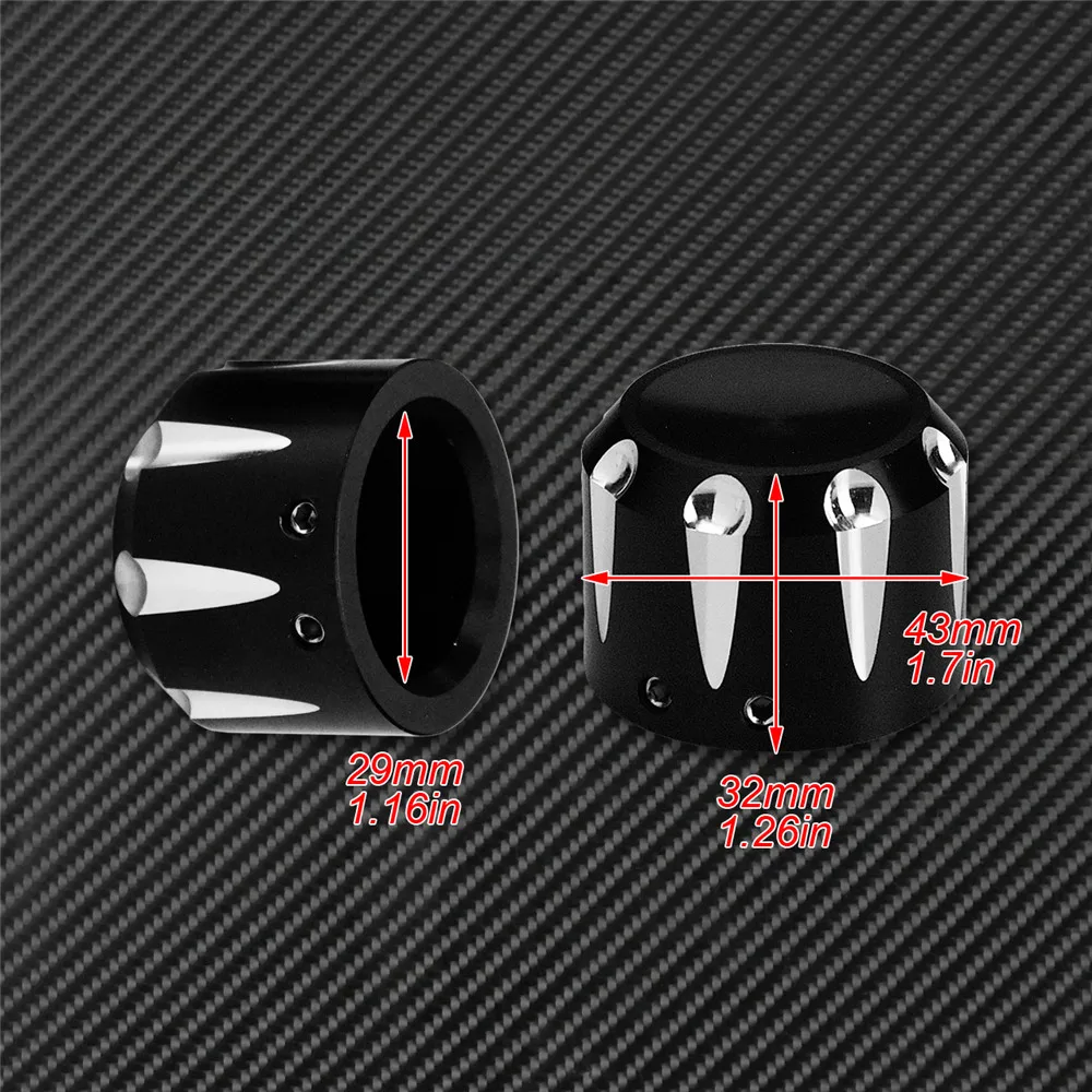 Колпачки для передней оси мотоцикла Алюминиевые черные/хромированные Чехлы гаек