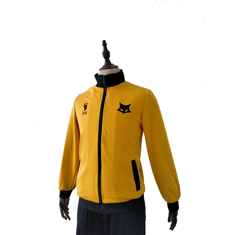 Haikyuu! Черная бейсбольная куртка MSBY с 3D принтом осенне-зимняя воротником-стойкой