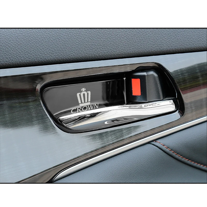 4pcs stainless steel car interior door handle ornament sticker for Toyota Crown Accessories Car Styling | Автомобили и мотоциклы
