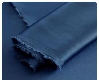 light navy blue Хорошая драпировка Тяжелый шелк атласная ткань для платья 114 см ширина 30 Momme Блестящий Мягкий Гладкий - Цвет: light navy blue