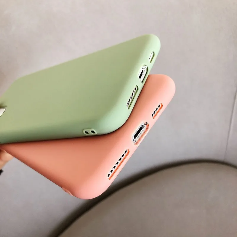 phone pouches Soft Silicone Case for Xiaomi POCO X3 NFC candy colors luxury Case for Redmi Note 9 10 9S 9A 9C 8 Pro 8T 8A 8 7A 7 Mi  M3 cover mobile flip cover