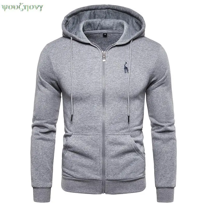 

Новинка 2020, осенне-зимние хлопковые мужские свитшоты с капюшоном, однотонные толстовки с флисовой подкладкой, Толстые мужские свитшоты на м...