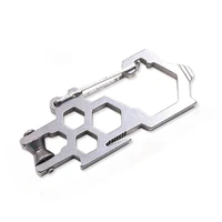 stainless steel edc carabiner clips outdoor camping hang buckle multi tool allen wrench tactical gear hook survival tools