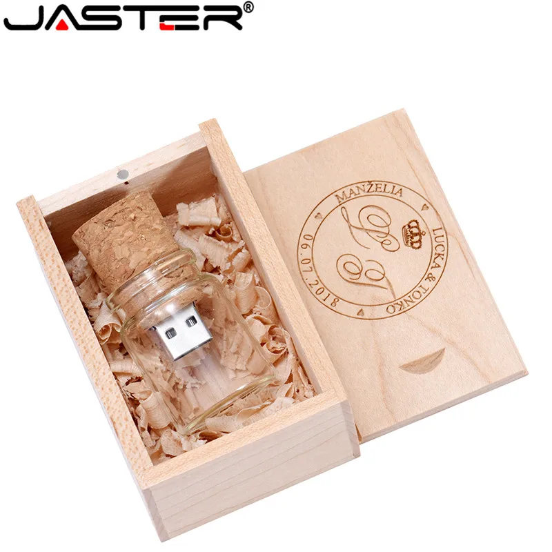 Флэш-накопитель JASTER с логотипом деревянной бутылки для дрифтинга + коробка usb 2.0