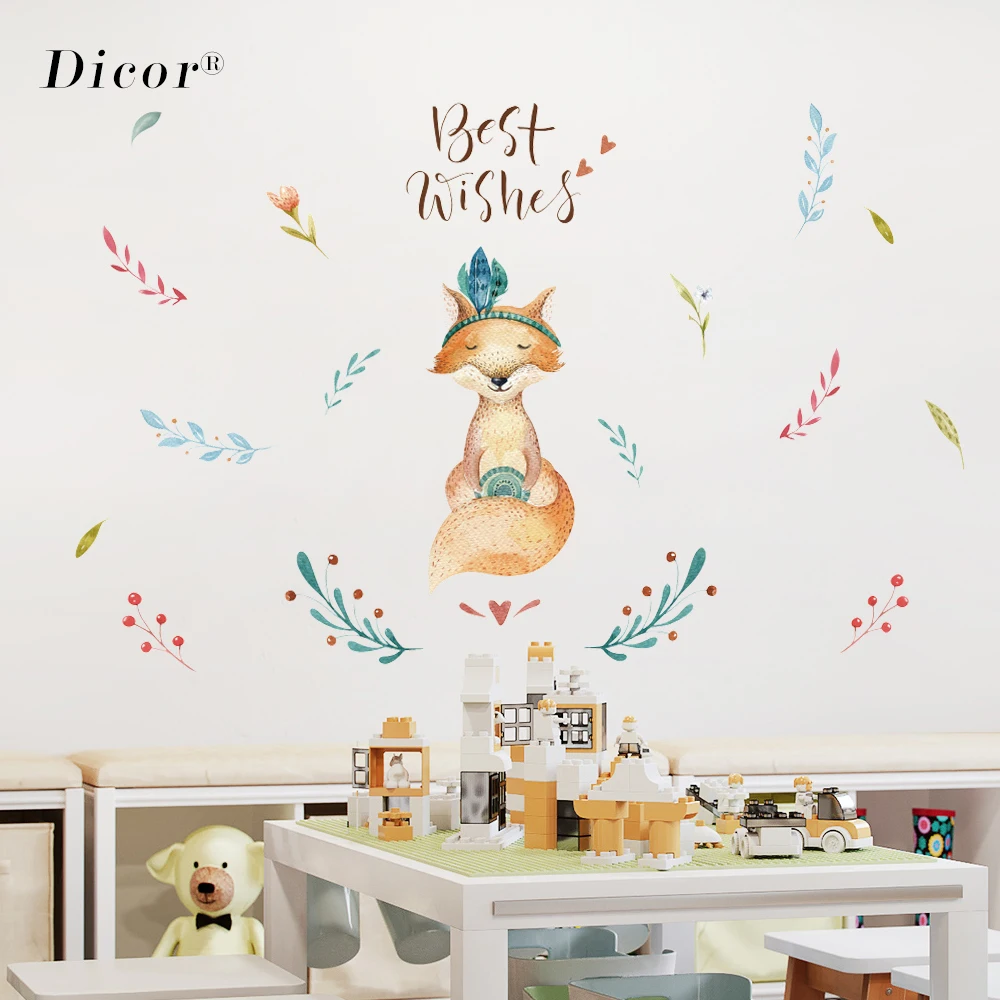 DICOR детские наклейки на стены для детской комнаты цветы Мультяшные животные