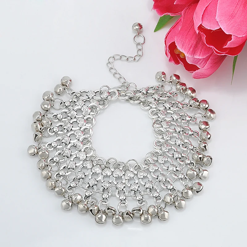 Модный сексуальный Античный Серебристый браслет на ногу с цепочкой бусинами