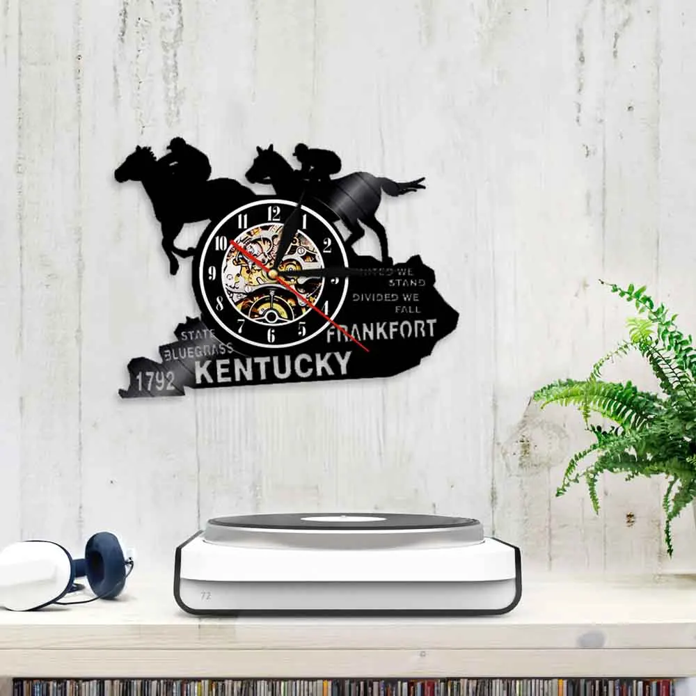 Настенные декоративные часы с изображением лошади виниловые записью настенные