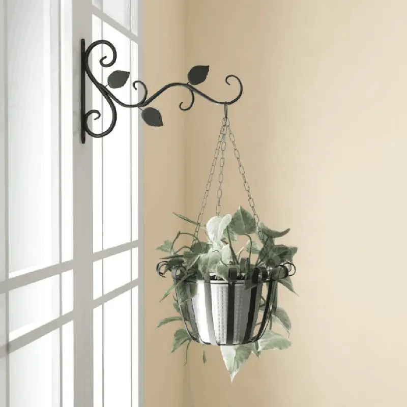 

European Style Wall Hanging Flower Pot Support Bracket Hook Iron Hanger Plants Holder Balcony Home Decoration