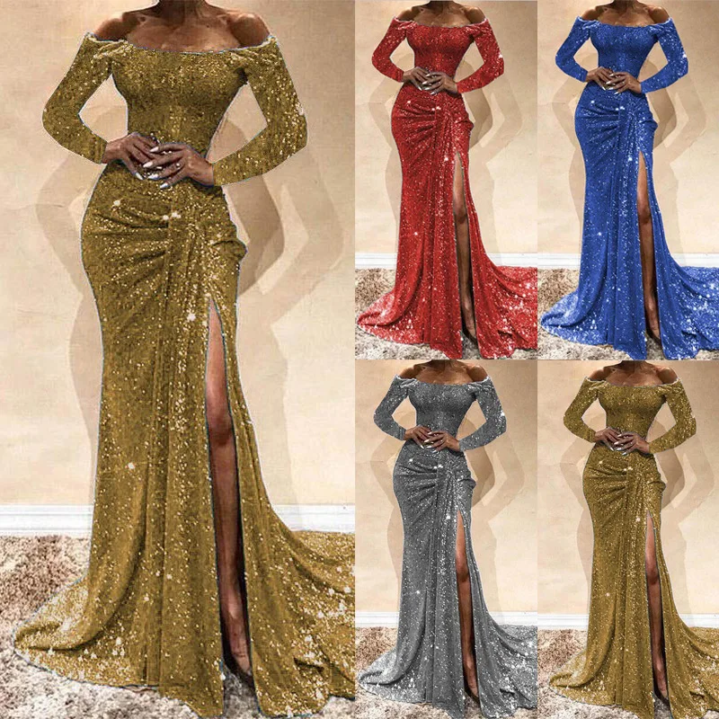 

2020 New Summer Women Solid Color Sexy Slim Low Chest Club Party Dress Female Fashion Sequin Stitching High Quality Vestidos