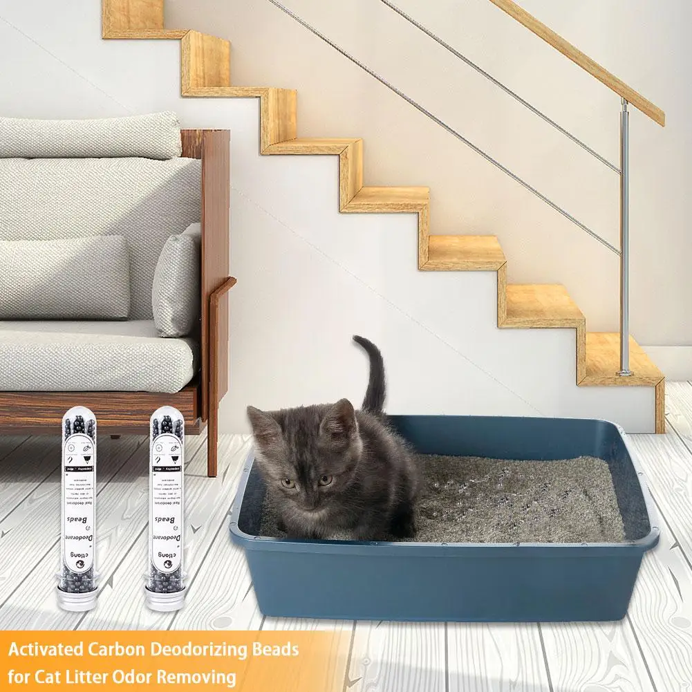 Pet Cat Litter Deodorizing Powder Activated Carbon Beads Odor Removing Tool Scent Boosting Fragrance 45ML | Дом и сад