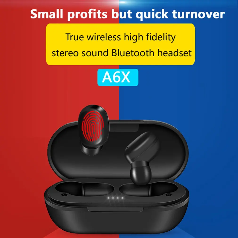 A6x Bluetooth 5 0 наушники отпечатков пальцев Сенсорный экран HD стерео беспроводные с