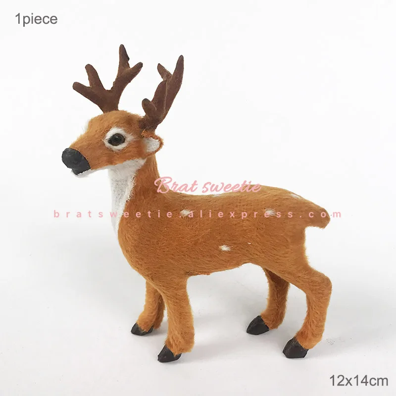 small deer Белое золото зеленое сизалевое волокно Мини Рождественская елка Снежный Мороз сосновая елка модель игрушки DIY ремесло настольное украшение рождественские украшения - Цвет: small deer