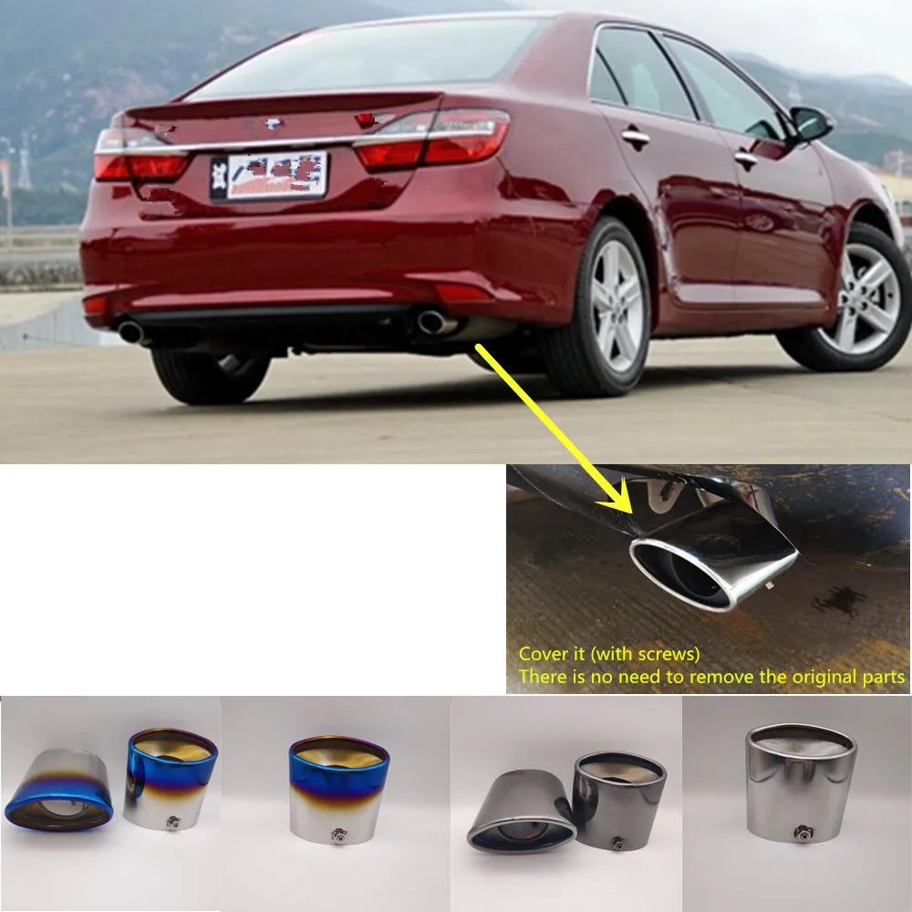

Car Body Sticks Muffler Exterior Back End Pipe Dedicate Exhaust Tip Tail Outlet Vent For Toyota Camry 2015 2016 2017 2018