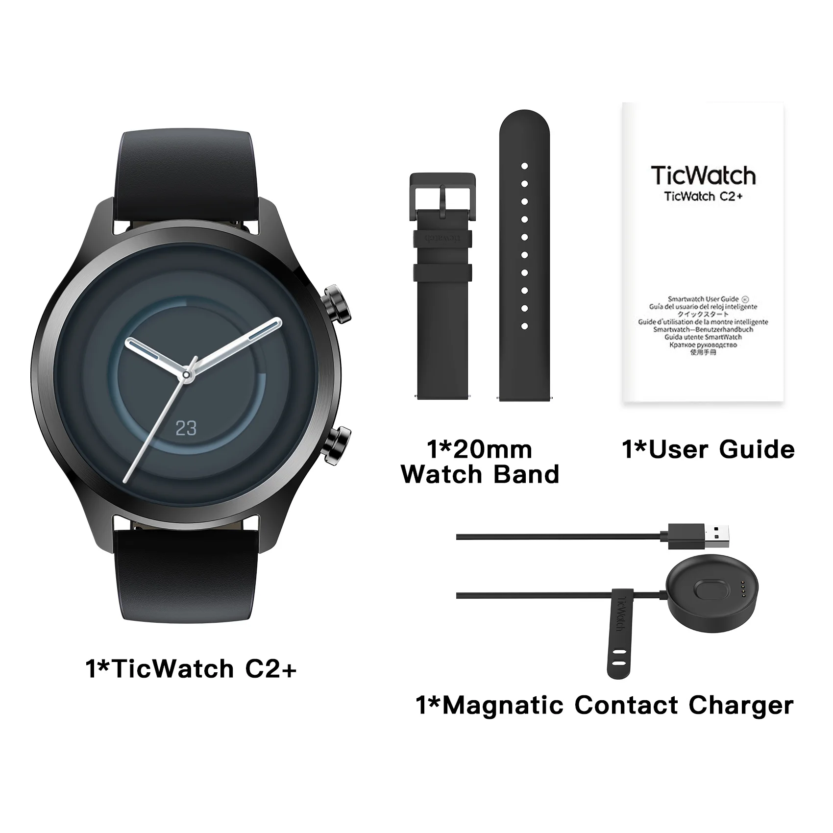 

TicWatch C2 Plus Wear OS Smartwatch 1GB RAM Built-in GPS Fitness Tracking IP68 Waterproof Watch NFC Google Pay Women's Watch