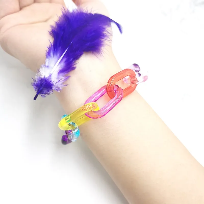 

Cute Handmade Colorful Transparent Acrylic Bracelet Candy Color for Women Men Judy Jewelry Party Creative Gift Birthday Gift